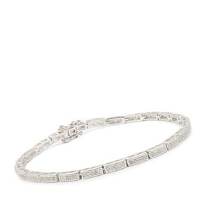 1ct Diamond Sterling Silver Bracelet