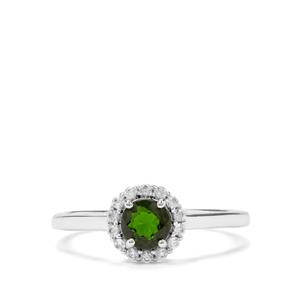 Chrome Diopside & White Zircon Sterling Silver Ring ATGW 0.76cts