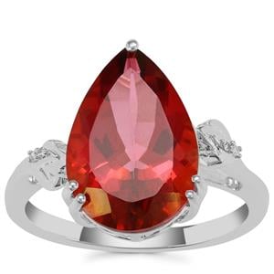Cruzeiro Topaz Ring with Diamond in Sterling Silver 6.55cts