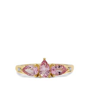 Cherry Blossom™ Morganite & Diamond 9K Gold Ring ATGW 1.05cts