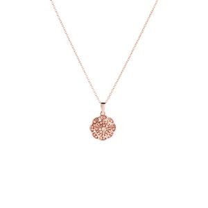 1/3ct Champagne Diamond Rose Gold Tone Sterling Silver Necklace 