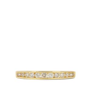 Natural Yellow Diamond Ring in 9K Gold 0.52ct