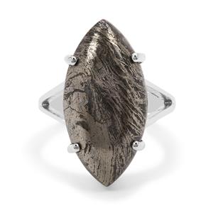 16ct Feather Pyrite Sterling Silver Aryonna Ring