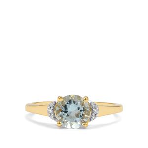Aquaiba™ Beryl & Diamond 9K Gold Ring ATGW 1.15cts