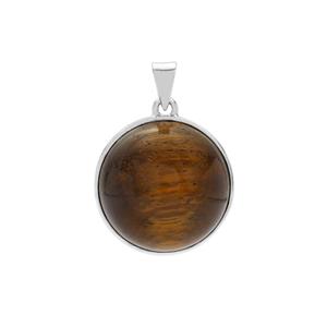 57.50cts Yellow Tiger's Eye Sterling Silver Aryonna Pendant 