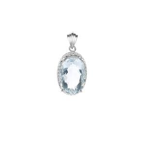 6.86ct Natural Ice Fluorite Sterling Silver Pendant