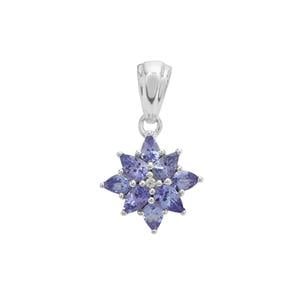 Tanzanite Pendant with White Zircon in Sterling Silver 1.35cts
