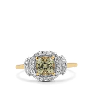 Csarite® & White Zircon 9K Gold Ring ATGW 1.45cts