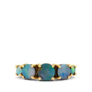 Crystal Opal on Ironstone 9K Gold Ring 