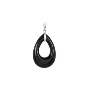 Black Onyx Pendant in Sterling Silver 17.50cts