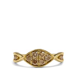 1/2ct Champagne Argyle Diamonds 9K Gold Ring 