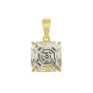 Luminosity Collection Optic Quartz Pendant in Gold Plated Sterling Silver 7.40cts