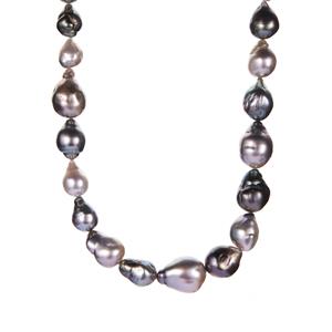 Tahitian Cultured Pearl Sterling Silver Necklace 