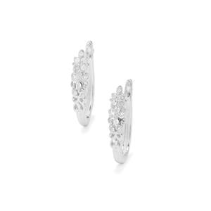 Diamond Hoop Earrings in Sterling Silver 1/8ct