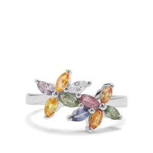 Rainbow Sapphire Ring in Sterling Silver 1.41cts