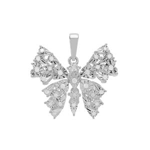 1/4ct Diamond Sterling Silver Butterfly Pendant 