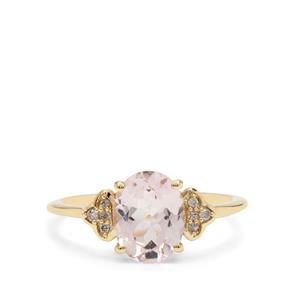 Alto Ligonha Morganite & Pink Diamond 9K Gold Ring ATGW 1.65ct