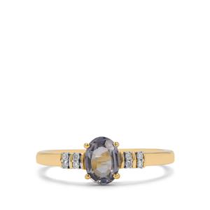 Burmese Lavender Spinel & Diamond 9K Gold Ring ATGW 0.95ct