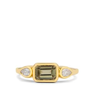 Csarite® & White Zircon 9K Gold Ring ATGW 1.65cts
