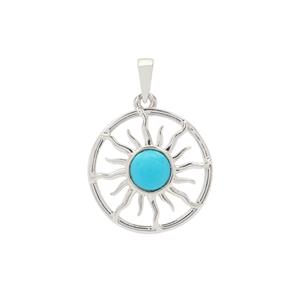 0.80cts Sleeping Beauty Turquoise Sterling Silver Pendant 