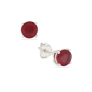 Bemainty Ruby Sterling Silver Earrings 1:45cts