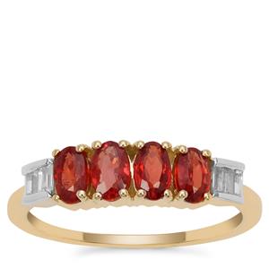 Winza Ruby Ring with White Zircon in 9K Gold 1.40cts