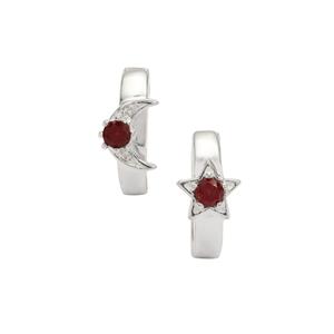 Bemainty Ruby & Diamond Sterling Silver Earrings ATGW 0.45cts
