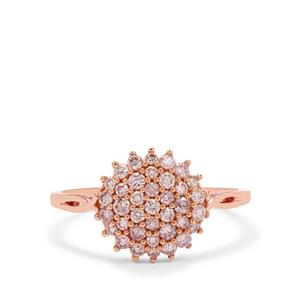 1/2ct Natural Pink Diamond 9K Rose Gold Ring 