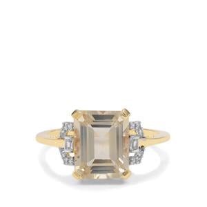 Champagne Serenite Ring with White Zircon in 9K Gold 3.35cts