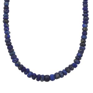 50ct Natural Lapis Lazuli Graduated Sterling Silver Necklace