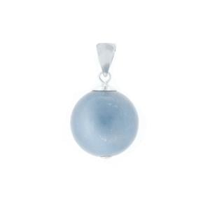 19cts Blue Angelite Sterling Silver Pendant 