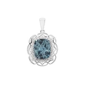 Versailles Topaz Pendant with White Zircon in Sterling Silver 6.40cts