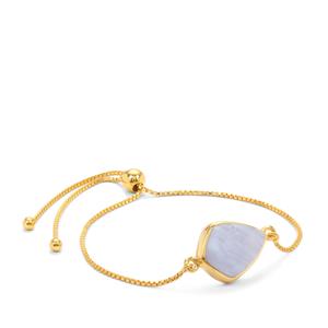 Blue Lace Agate Slider Bracelet in Gold Plated Sterling Silver 5.80cts