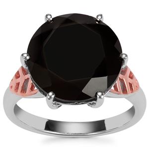 Black Spinel Ring in Two Tone Sterling Silver 12.70cts
