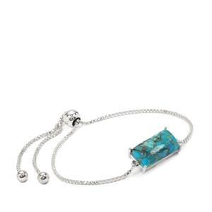 6.50cts Bonita Blue Turquoise Sterling Silver Slider Bracelet 