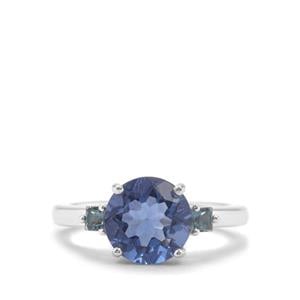 Colour Change Fluorite Ring with Marambaia London Blue Topaz in Sterling Silver 3.37cts