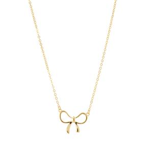 Gold Tone Sterling Silver Bow Necklace 2.60g