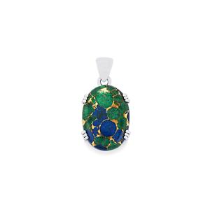 Mojave Azurite Pendant in Sterling Silver 23cts