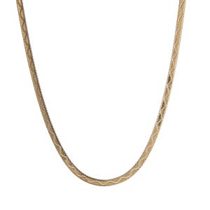 16" 9K Gold Altro Diamond Cut Wave Herringbone Necklace 3.95g