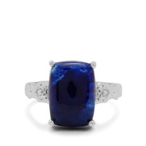 Afghanite & White Zircon Sterling Silver Ring ATGW 5.45cts