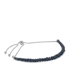 15cts Blue Sapphire Sterling Silver Slider Bracelet 