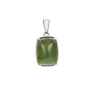 7.50ct Canadian Nephrite Jade Sterling Silver Pendant 