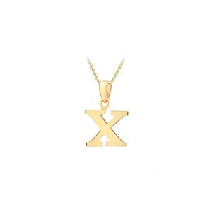 Letter 'X' Pendant in 9K Gold