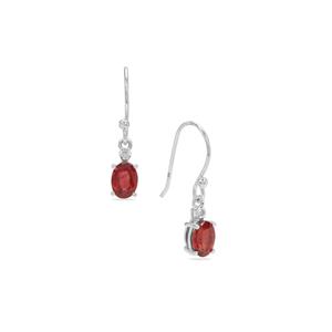 Ruby & Diamond Sterling Silver Earrings