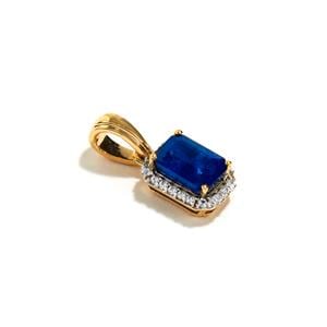Blue Sapphire 9K Gold Pendant