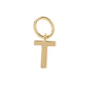 Molte T Letter Charm in Gold Plated Silver