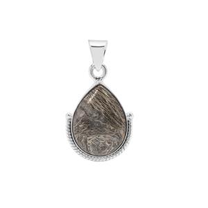 16ct Feather Pyrite Sterling Silver Aryonna Pendant  