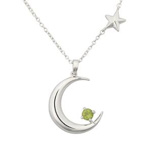 0.30cts Jilin Peridot Necklace in Sterling Silver