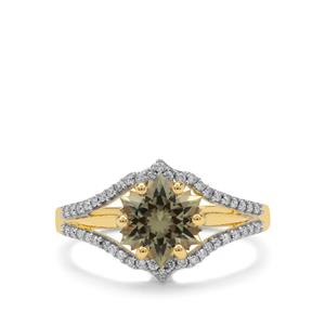 Wobito Snowflake Cut Csarite® & Diamond 18K Gold Ring MTGW 2.45cts