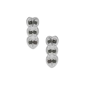 1/10ct Black Diamond Sterling Silver Earrings